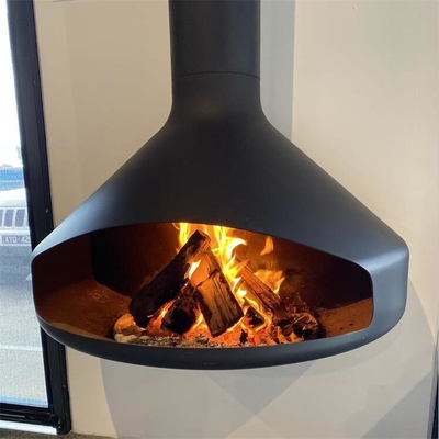 Carbon Steel Indoor Hanging Fireplace Ceiling Mounted Suspended Fireplace