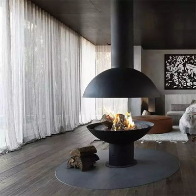 Indoor Hanging Fireplace Modern Suspended Rotating Wood Burning Stove with Diameter Options and Carbon Steel Material for Heating