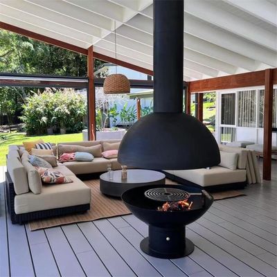 Indoor Hanging Fireplace Modern Suspended Rotating Wood Burning Stove with Diameter Options and Carbon Steel Material for Heating