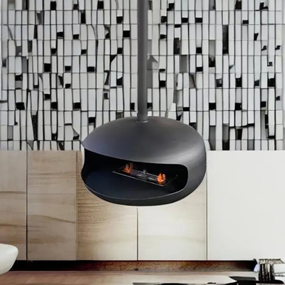 fireplace hotels hanging suspended stove indoor  burning stove forwood   steel  carbon fireplace contemporary